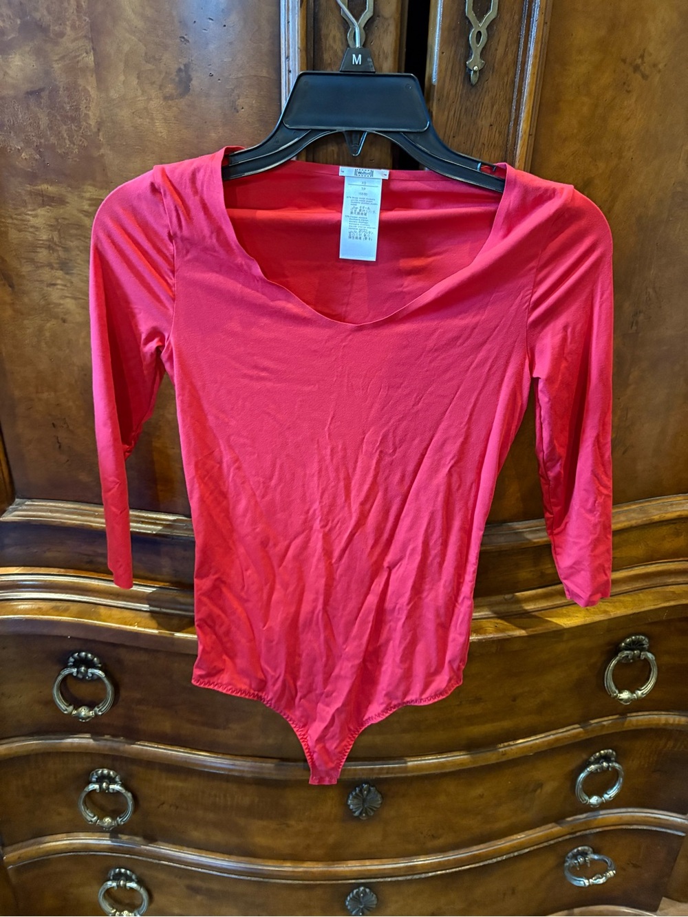 Wolford Red Scoop-Neck Long-Sleeve Bodysuit